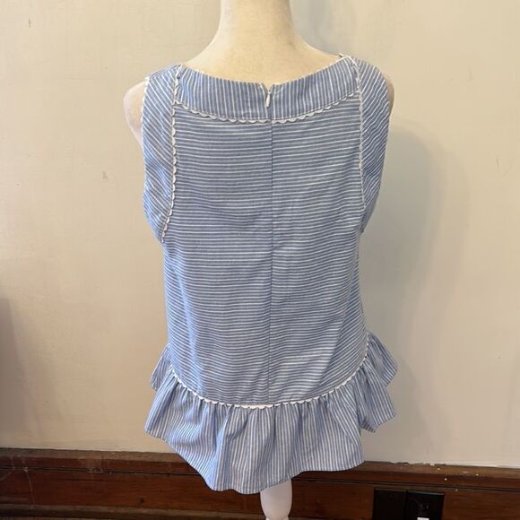 altar’d state chambray blue white striped sleeveless blouse Size M EUC - Picture 5 of 8